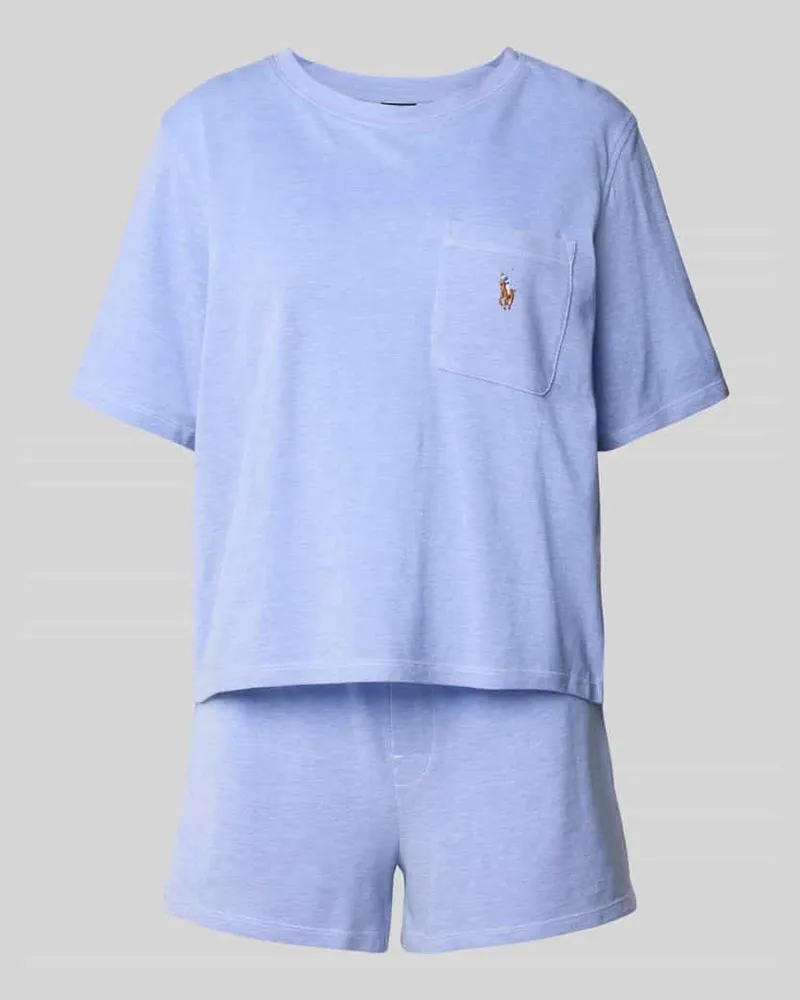 Ralph Lauren Pyjama mit Logo-Stitching Modell 'OXFORD Blau