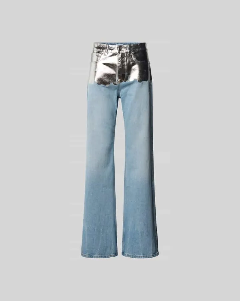 Paco Rabanne Jeans mit Zierbesatz in metallic Jeansblau