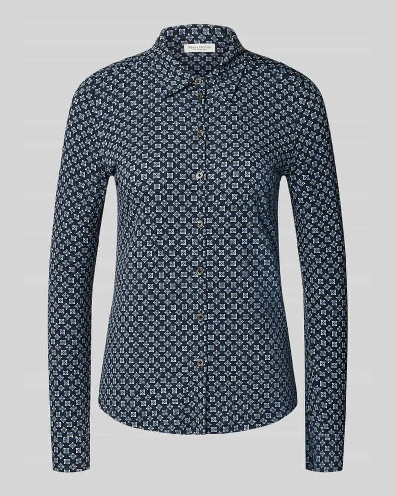 Marc O'Polo Regular Fit Hemdbluse aus Viskose-Mix Marine