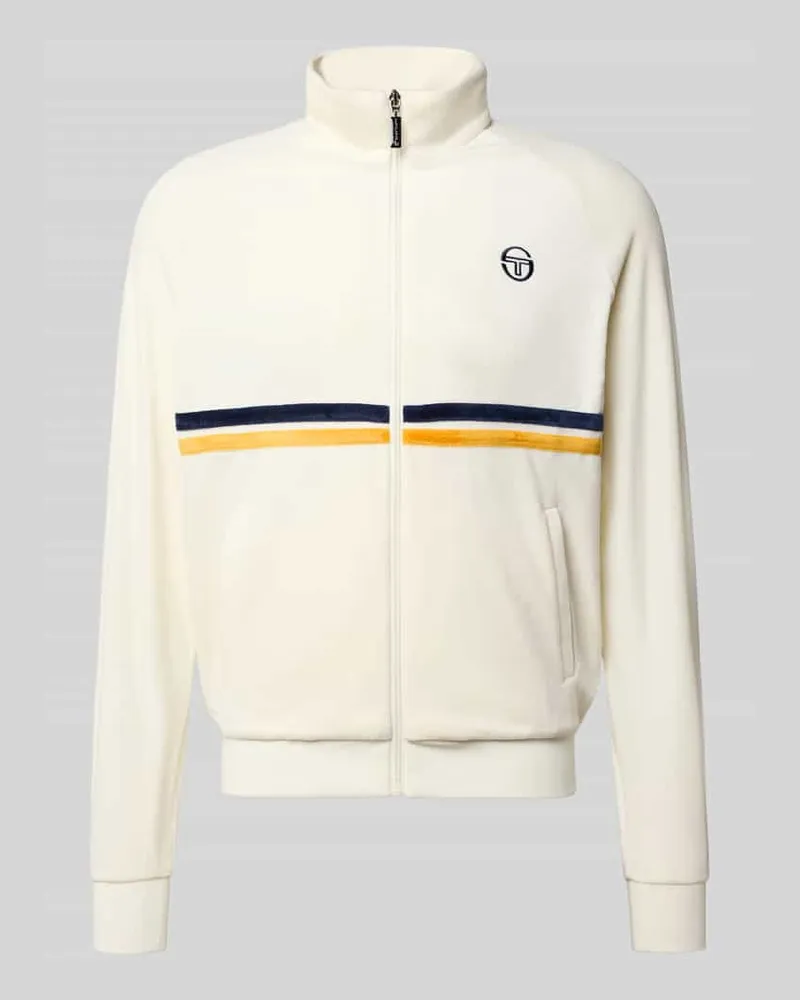 Sergio Tacchini Sweatjacke mit Stehkragen Modell 'DALLAS Offwhite