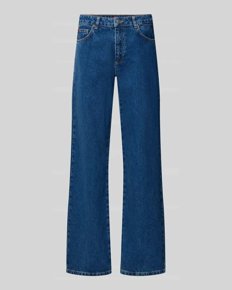 MAX&Co. Straight Fit Jeans aus reiner Baumwolle Modell 'LEGUME Dunkelblau