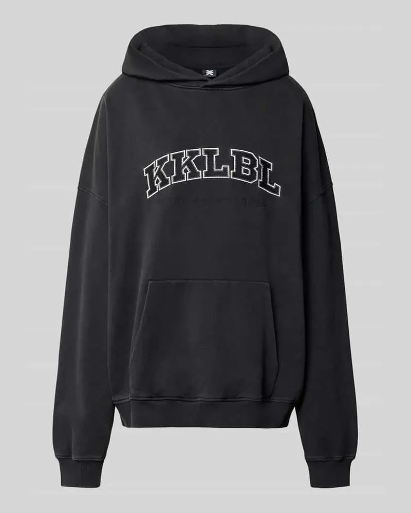 Karo Kauer Oversized Hoodie mit Label-Stitching Black