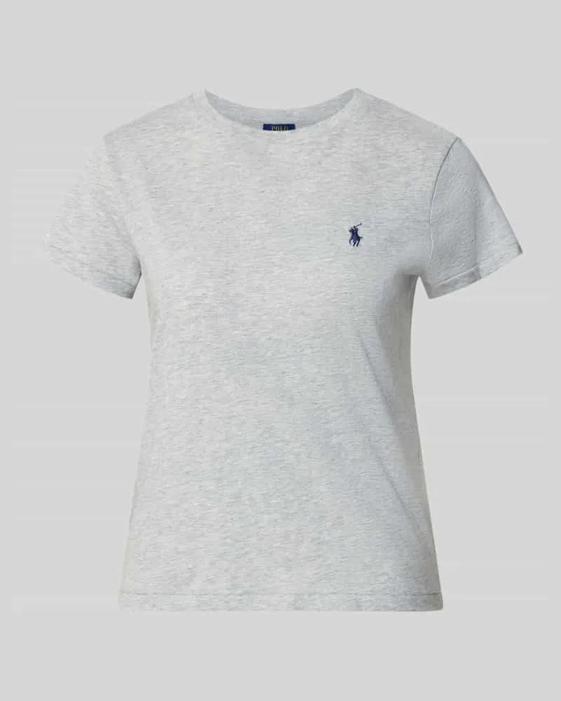 Ralph Lauren Regular Fit T-Shirt aus reiner Baumwolle Hellgrau