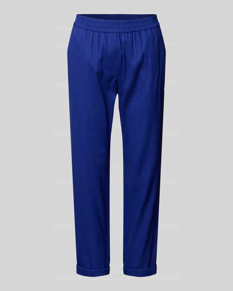 Marc Cain Straight Fit Leinenhose mit Viskose-Anteil Royal