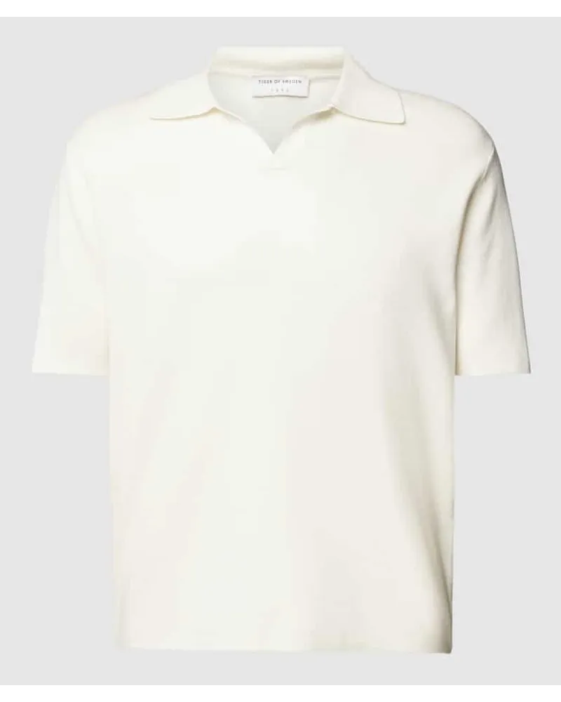 Tiger of Sweden Poloshirt mit V-Ausschnitt Modell 'Maelon Weiss