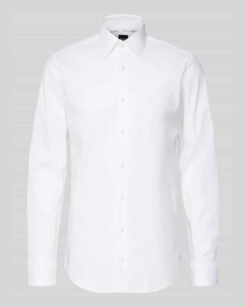 HUGO BOSS Regular Fit Businesshemd mit extra langem Arm Weiss