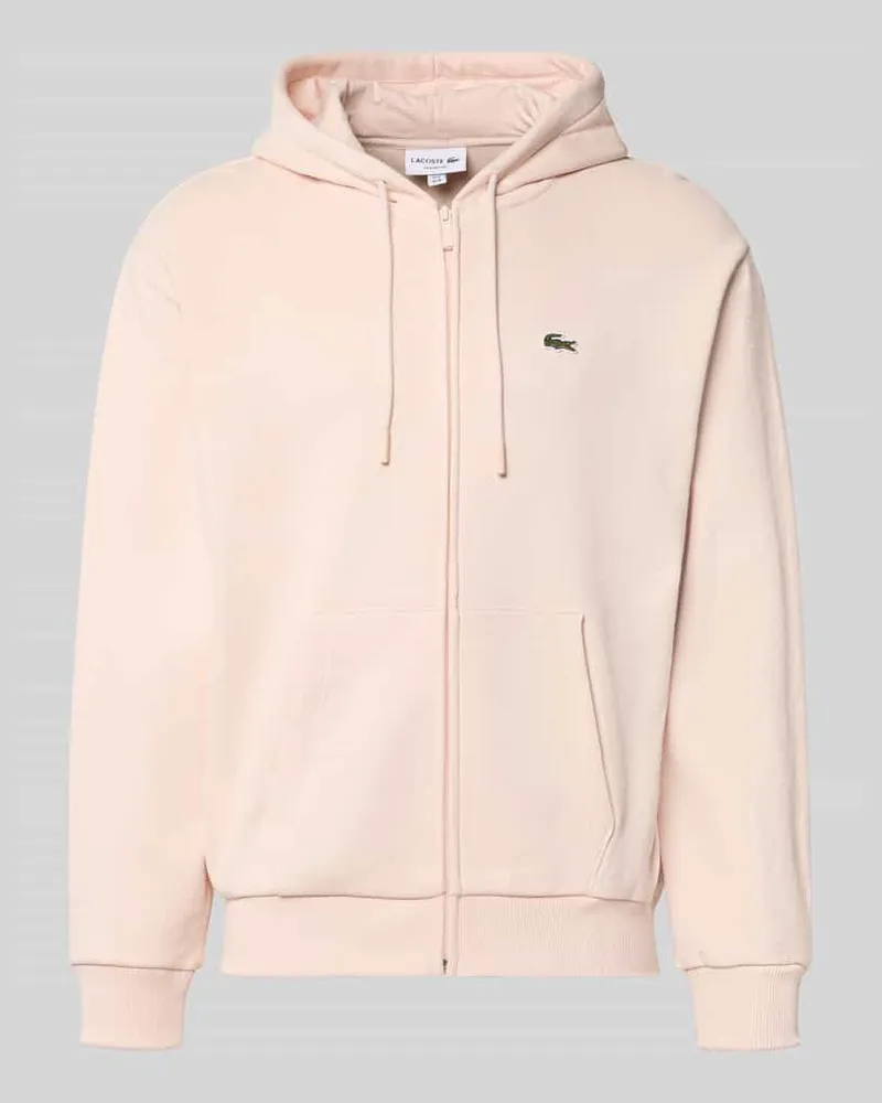 Lacoste Regular Fit Sweatjacke aus Baumwoll-Mix Hellrosa