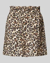 Lollys Laundry Flared Shorts mit Animal-Print Modell 'Asta Mittelbraun