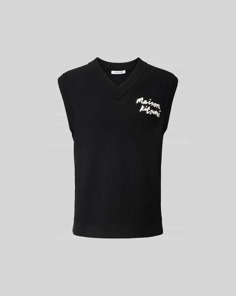 Kitsuné Tanktop in Ripp-Optik Black