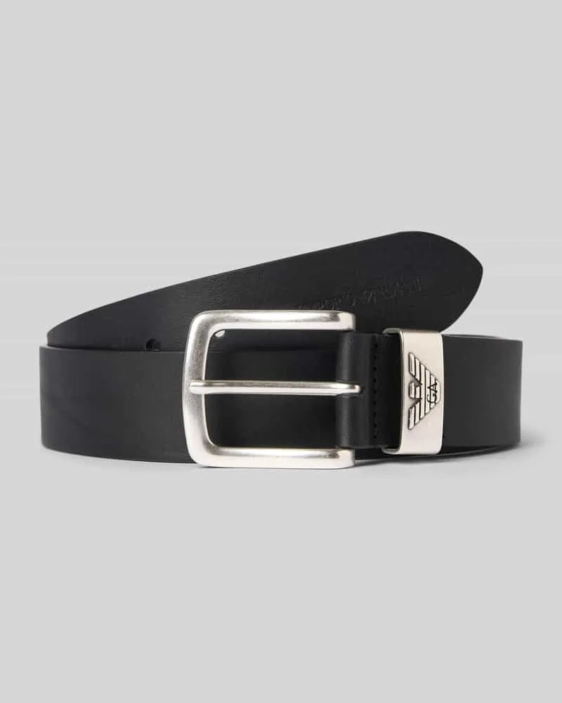 Emporio Armani Ledergürtel mit Label-Prägung Black