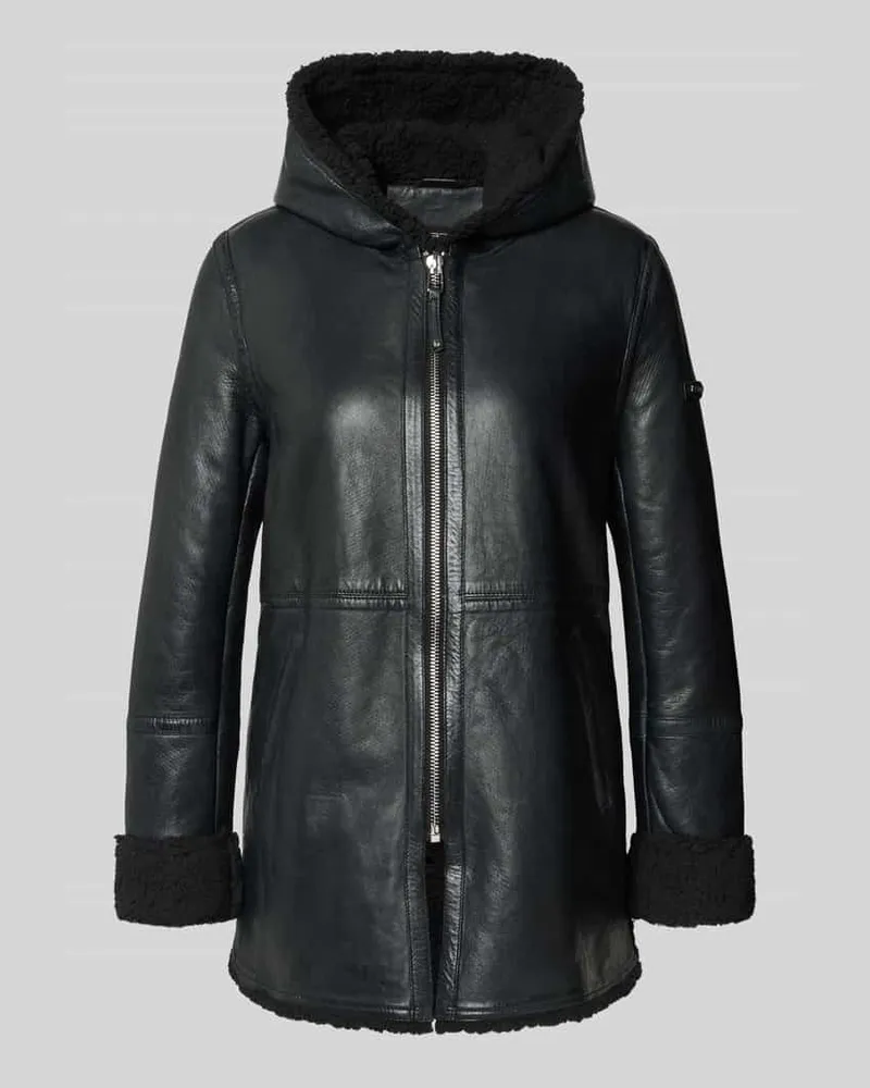CABRINI Ledermantel aus echtem Lammfellnappa Black