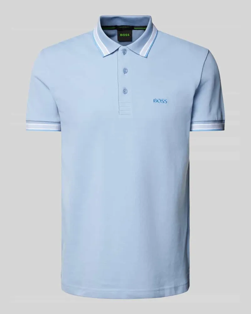 HUGO BOSS Regular Fit Poloshirt mit Label-Stitching Modell 'PADDY Hellblau