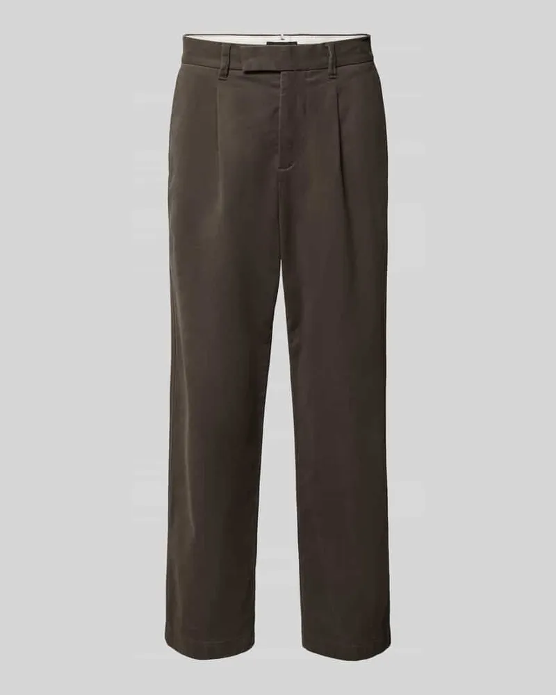 Marc O'Polo Weite Hose aus Baumwoll-Mix Modell 'Mossbo Dunkelbraun