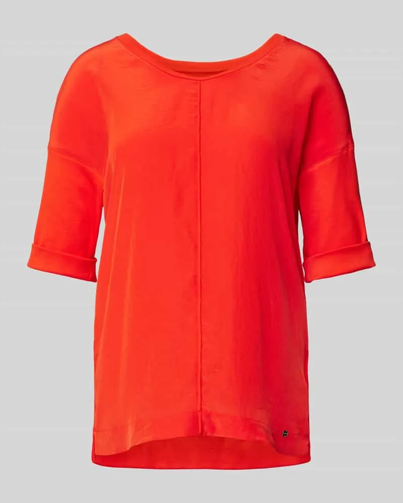 Marc Cain T-Shirt mit Label-Applikation Rot
