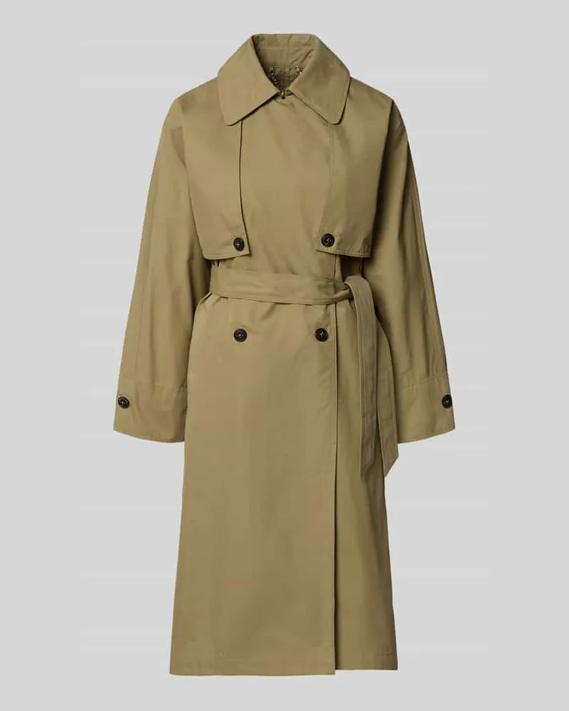 Blonde No. 8 Trenchcoat mit verdecktem Verschluss und Bindegürtel Oliv