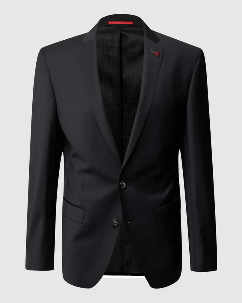 Roy Robson Slim Fit 2-Knopf-Sakko aus Schurwollmischung Black
