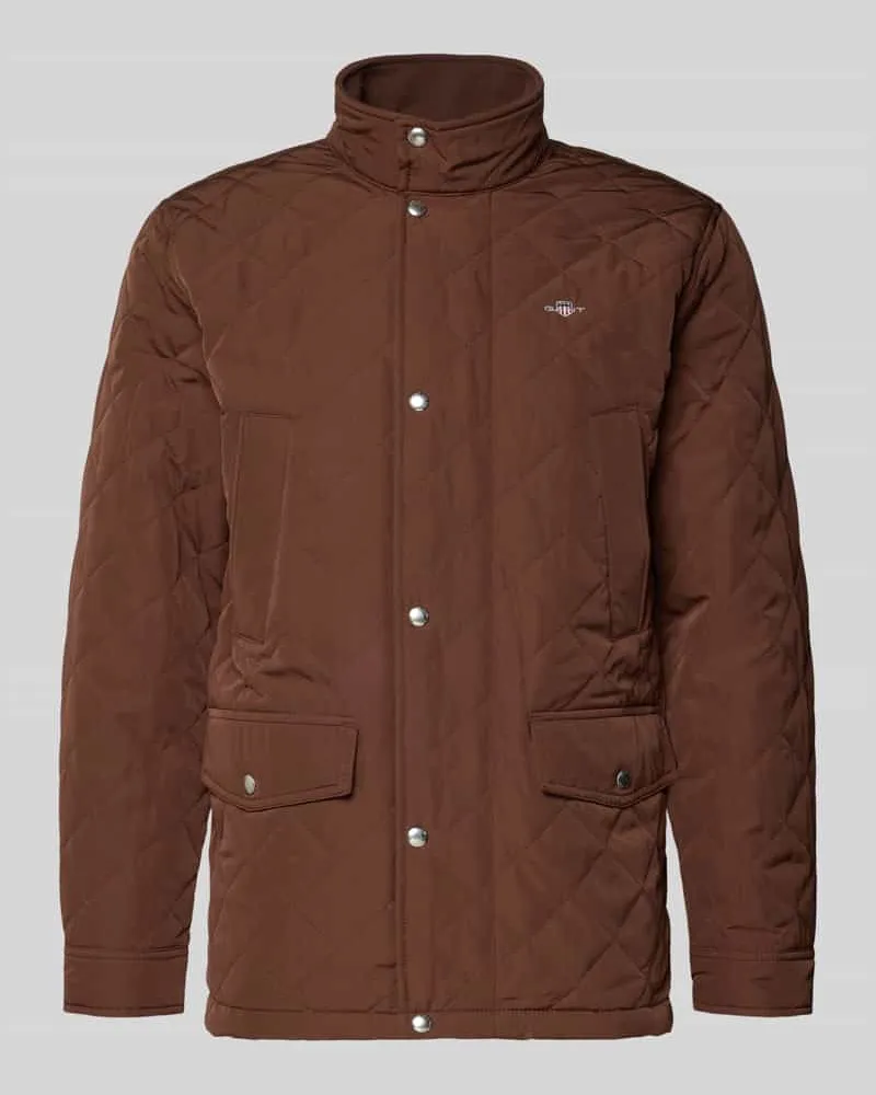 Gant Regular Fit Steppjacke mit Logo-Stitching Modell 'Windcheater Hellbraun