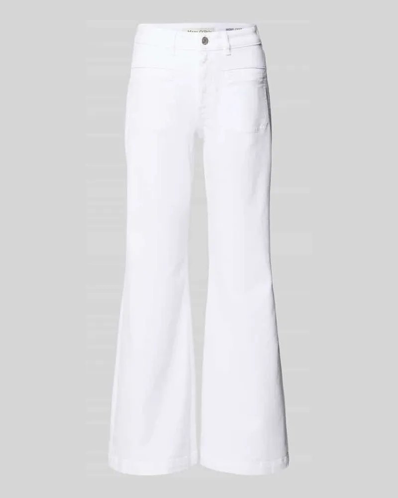 Marc O'Polo Bootcut Jeans aus Baumwoll-Mix Modell 'CAYA Weiss