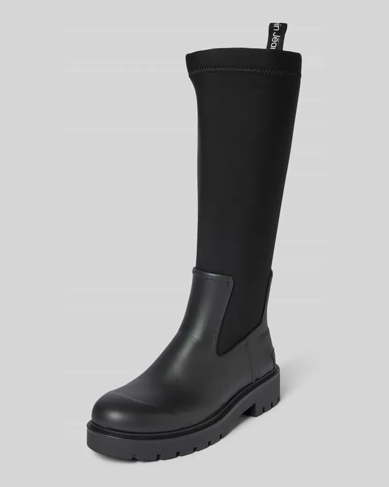 Calvin Klein Gummistiefel mit elastischem Schaft Modell 'HIGH RAINBOOT NEOPRENE Black