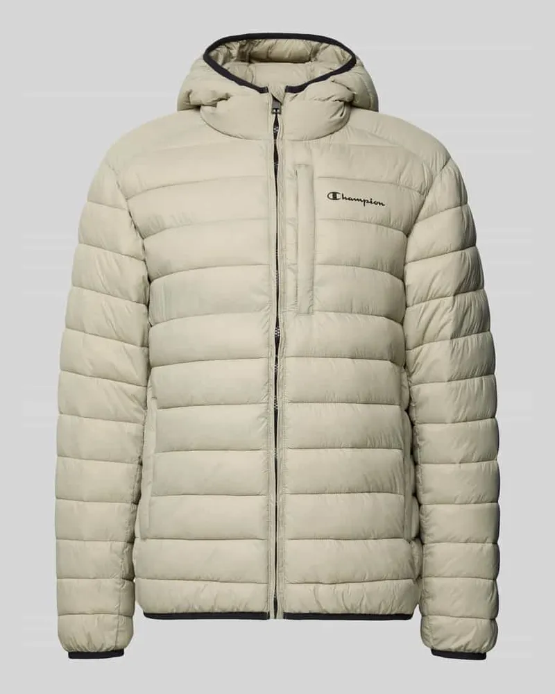 Champion Steppjacke mit Kapuze und Logo Beige