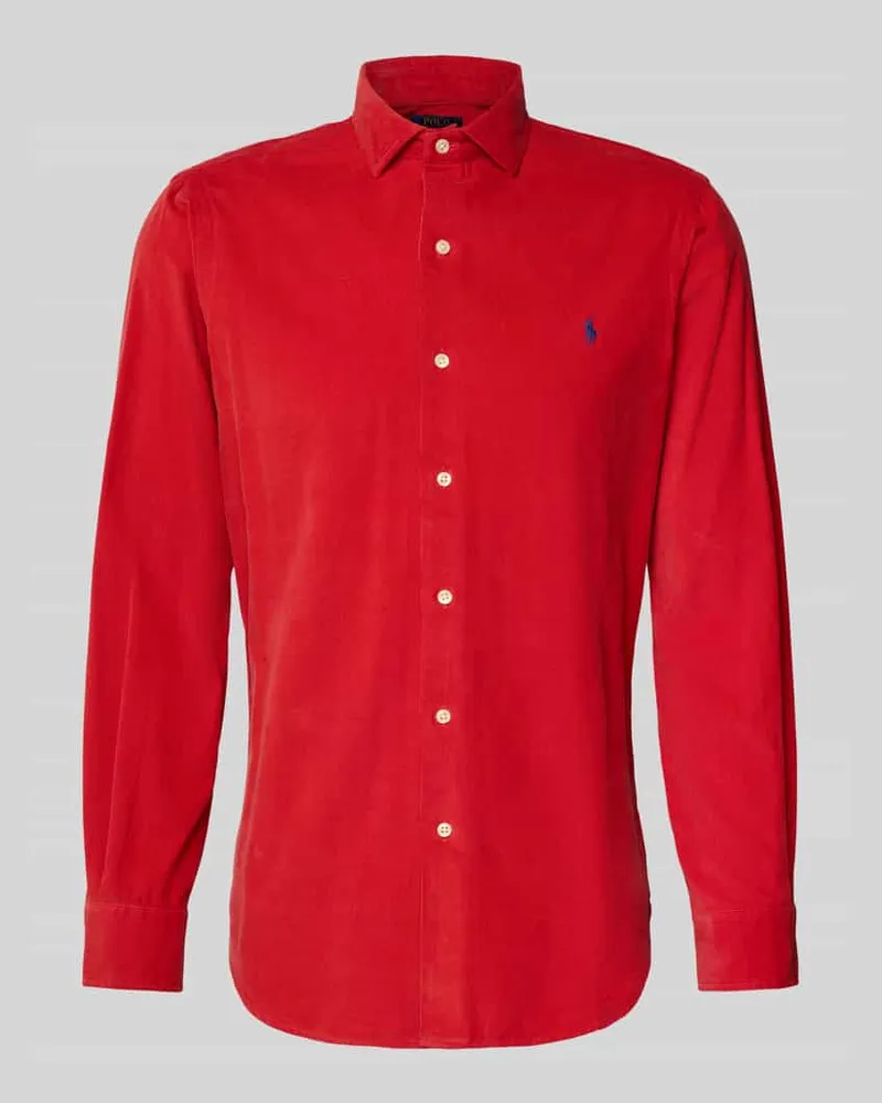 Ralph Lauren Regular Fit Freizeithemd mit Logo-Stitching Modell 'CORDUROY Rot