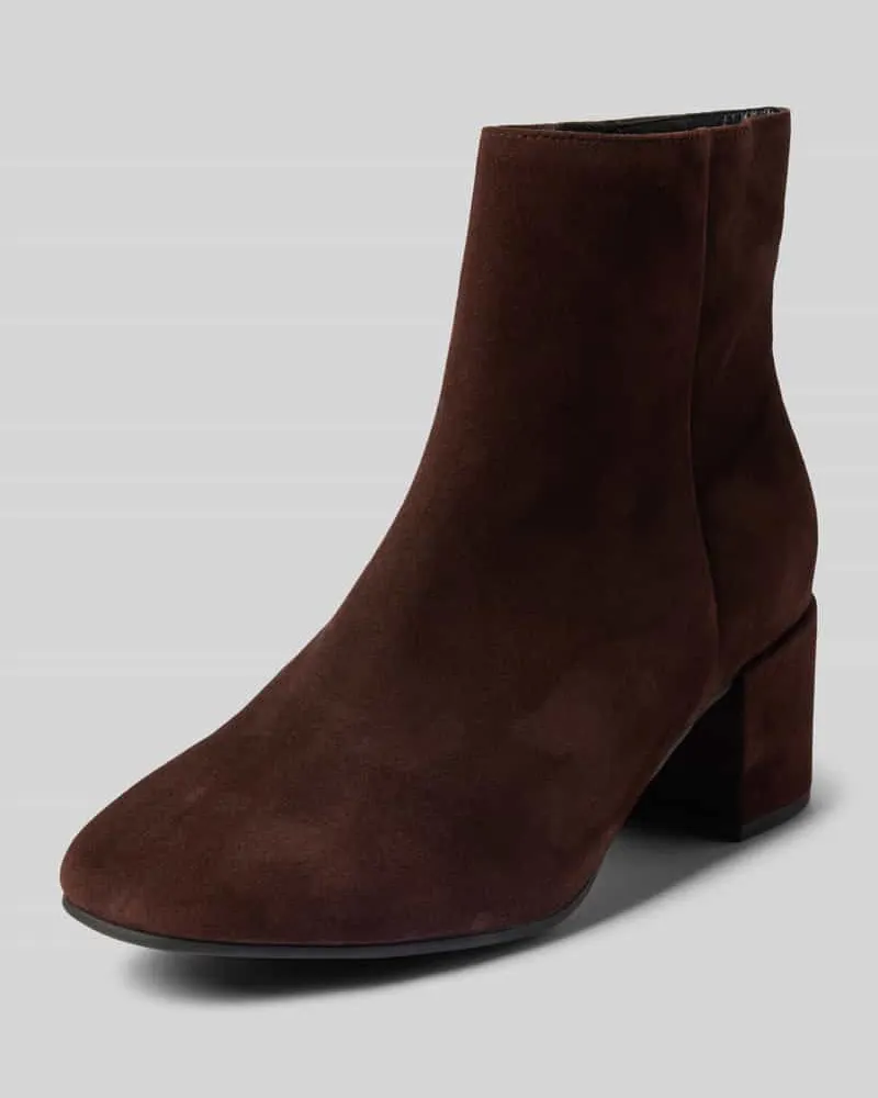 Högl Stiefeletten aus echtem Leder mit Reißverschluss Dunkelbraun