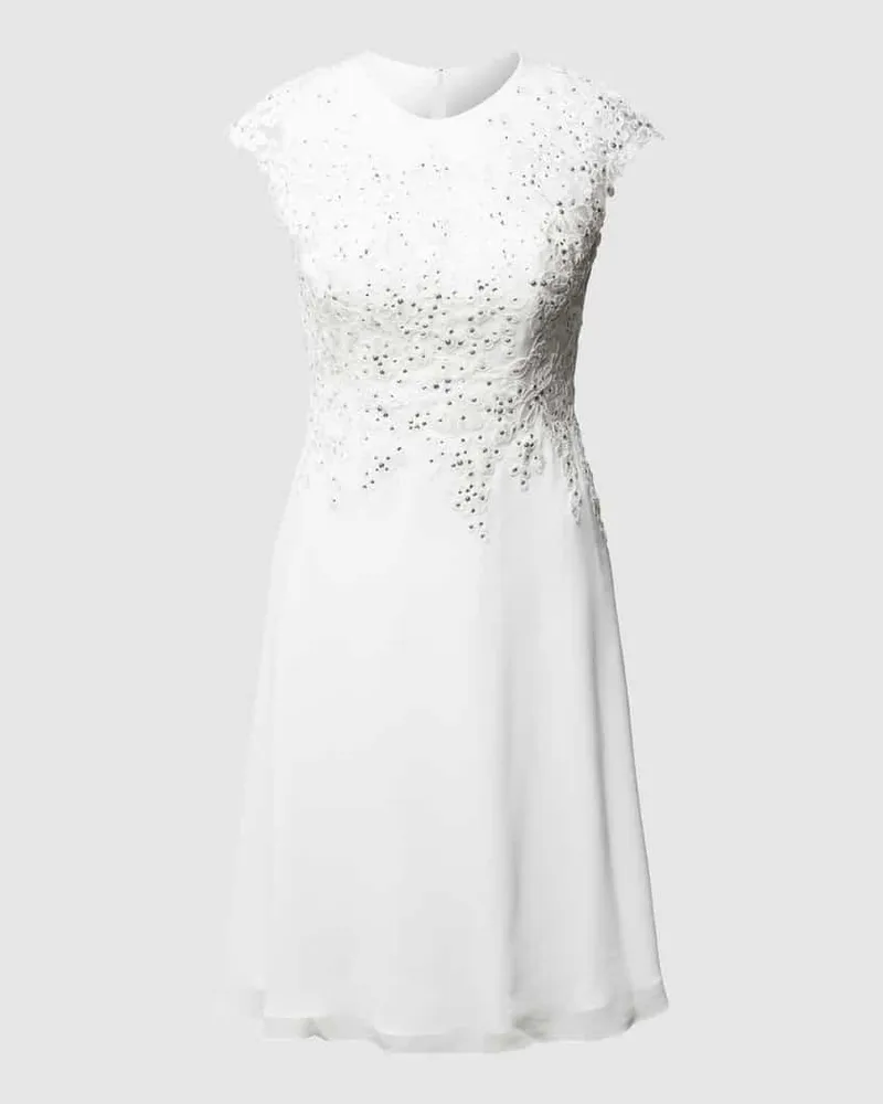 LUXUAR Brautkleid mit Zierborten Offwhite