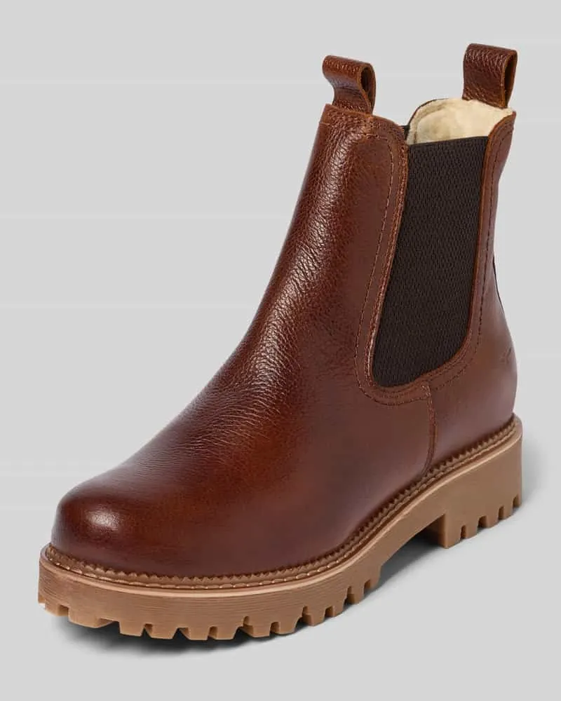 Tamaris Chelseas aus echtem Rindsleder Cognac
