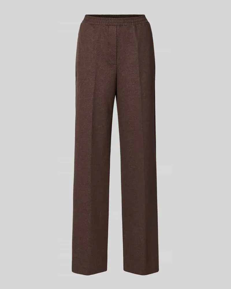 Max Mara Business-Hose mit Bügelfalte aus Woll-Mix Dunkelbraun