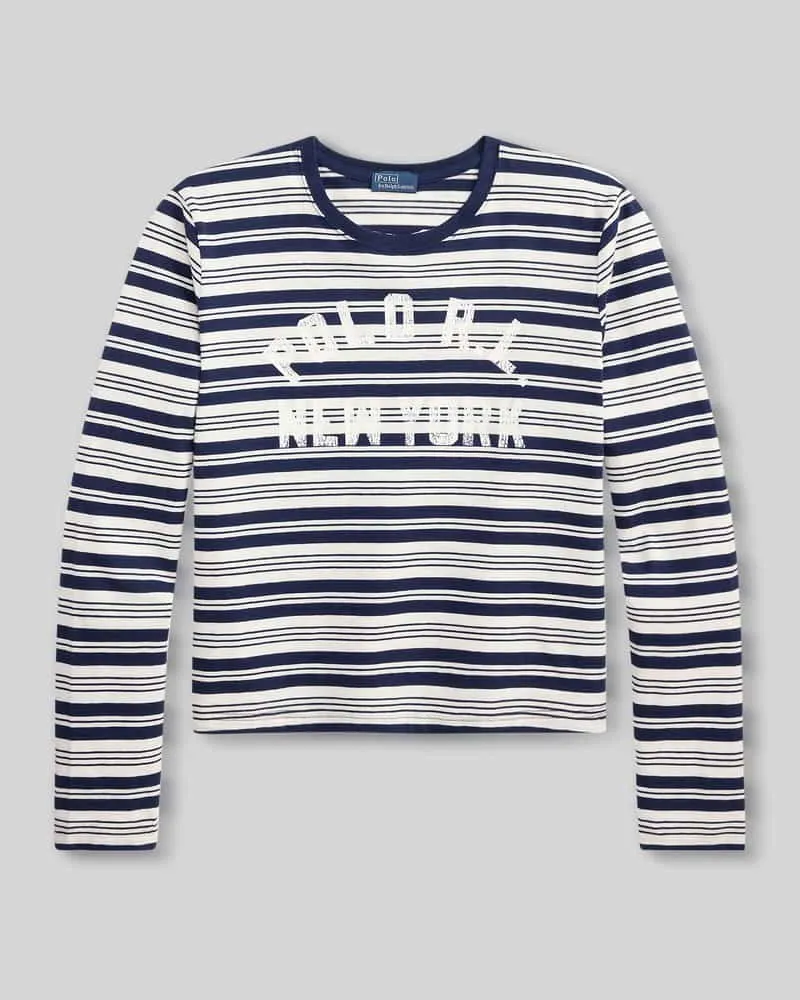 Ralph Lauren Regular Fit Langarmshirt aus reiner Baumwolle Marine