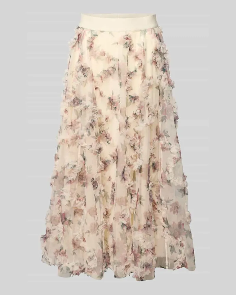 ZERO Glockenrock mit Rüschen und elastischem Bund Ecru