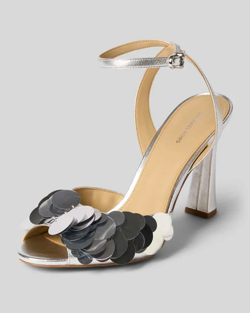 Michael Kors Pumps aus Leder-Mix mit Zierbesatz Modell 'Loretta Silber