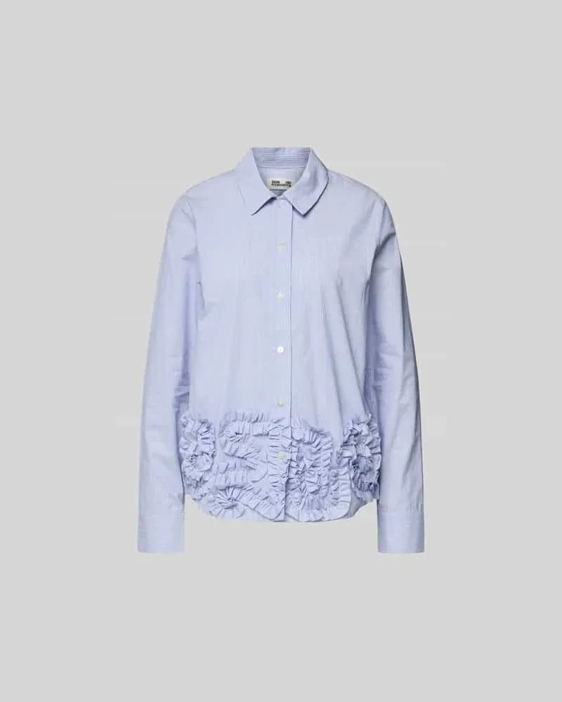 Baum und Pferdgarten Regular Fit Hemdbluse mit Rüschenbesatz Hellblau