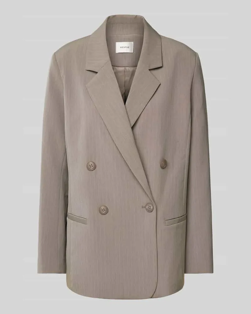 Gestuz Blazer mit Leistentaschen Stein