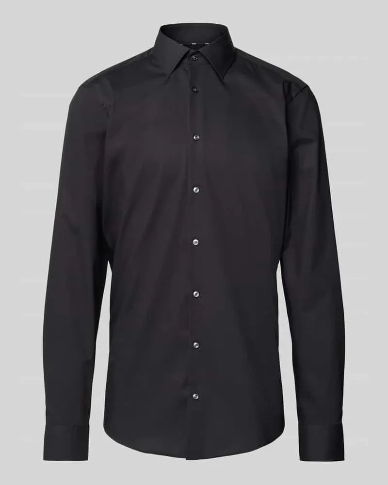 HUGO BOSS Regular Fit Businesshemd mit extra langem Arm Black