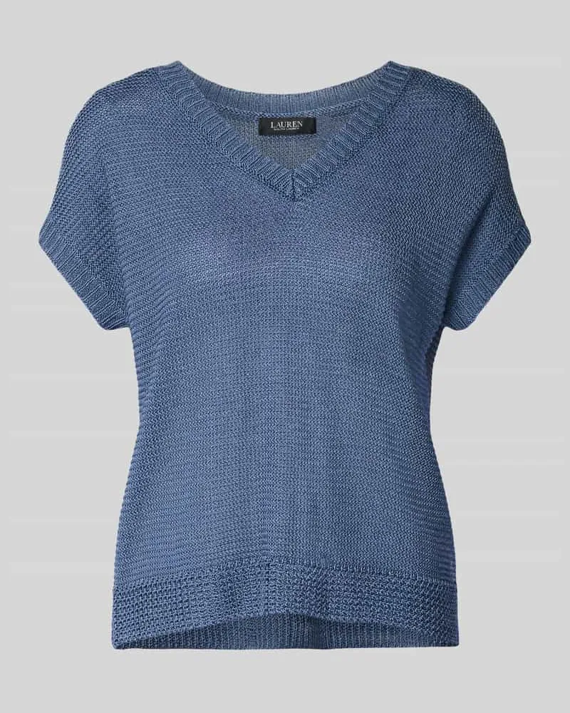 Ralph Lauren Relaxed Fit T-Shirt aus Leinen-Viskose-Mix Modell 'Emari Hellblau