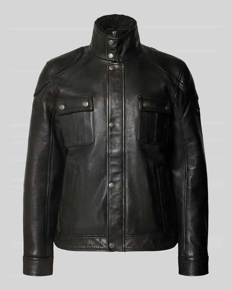 Mauritius Lederjacke im Biker-Look Modell 'GARRECK Black