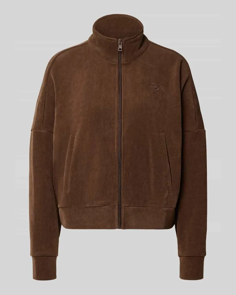 Guess Regular Fit Sweatjacke mit Logo-Stitching Schoko