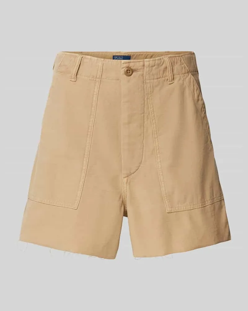 Ralph Lauren Regular Fit Shorts mit offenem Saum Modell 'RICKY Khaki