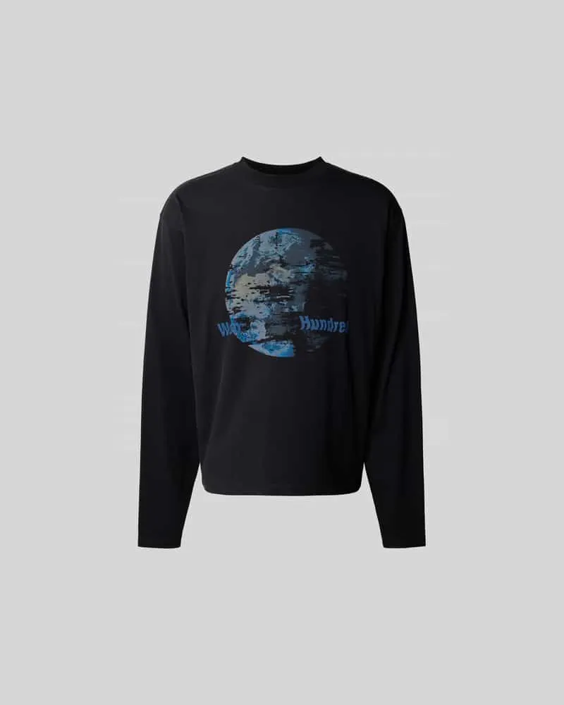 Won Hundred Longsleeve mit Label-Print Anthrazit