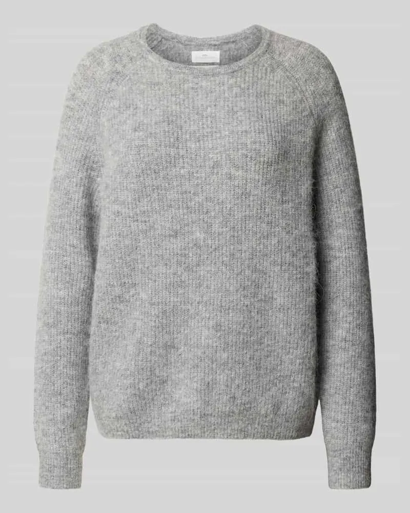 Fynch-Hatton Strickpullover mit gerippten Abschlüssen Hellgrau