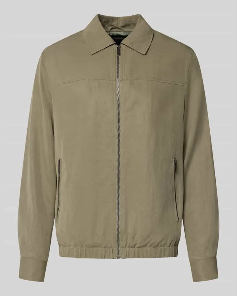 Guess Regular Fit Jacke aus Lyocell-Mix Oliv