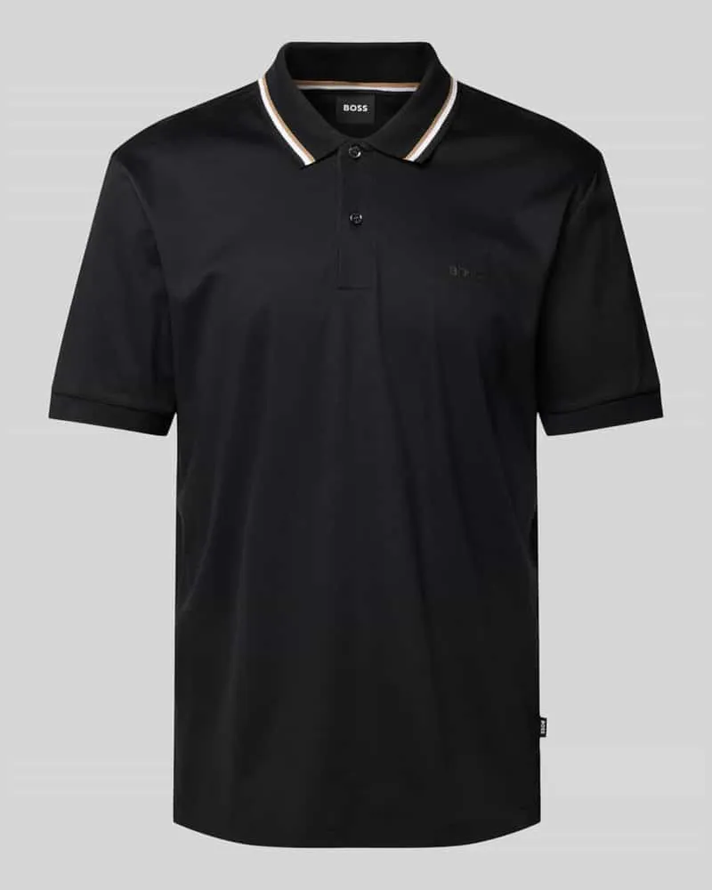 HUGO BOSS Poloshirt mit Label-Print Modell 'Penrose Black
