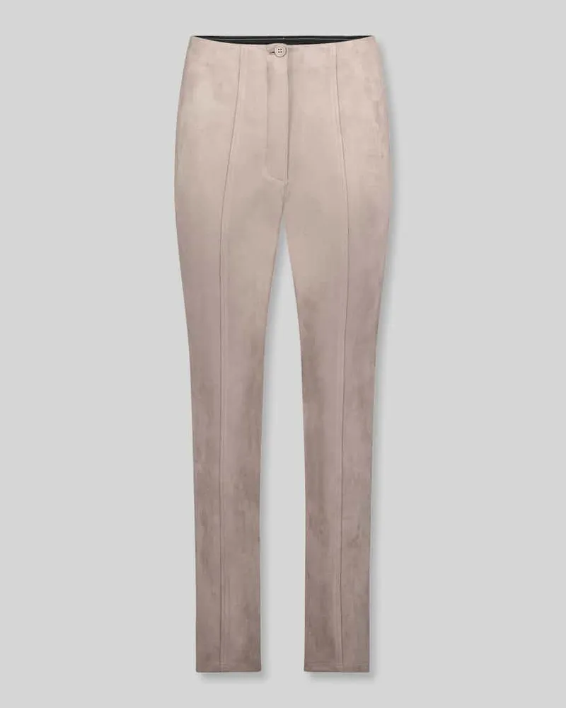 Betty Barclay Kunstlederhose mit Logo-Detail Taupe