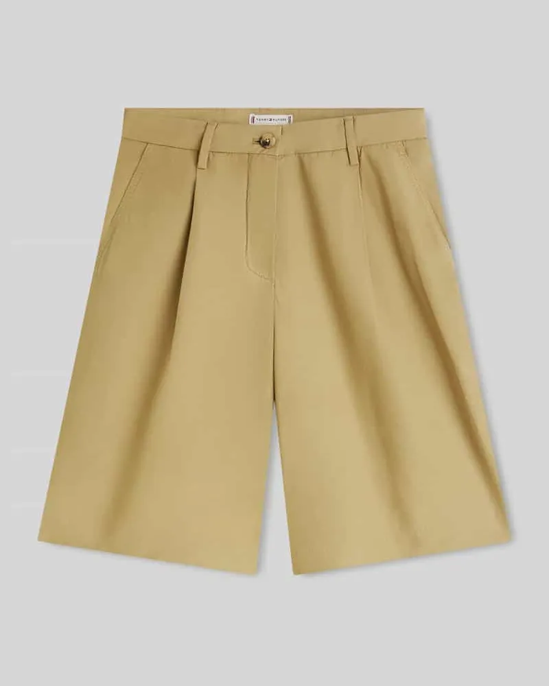 Tommy Hilfiger Relaxed Fit Bermuda mit Bundfalten Khaki