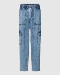 Rich&Royal Straight Leg Jeans mit Cargotaschen Hellblau