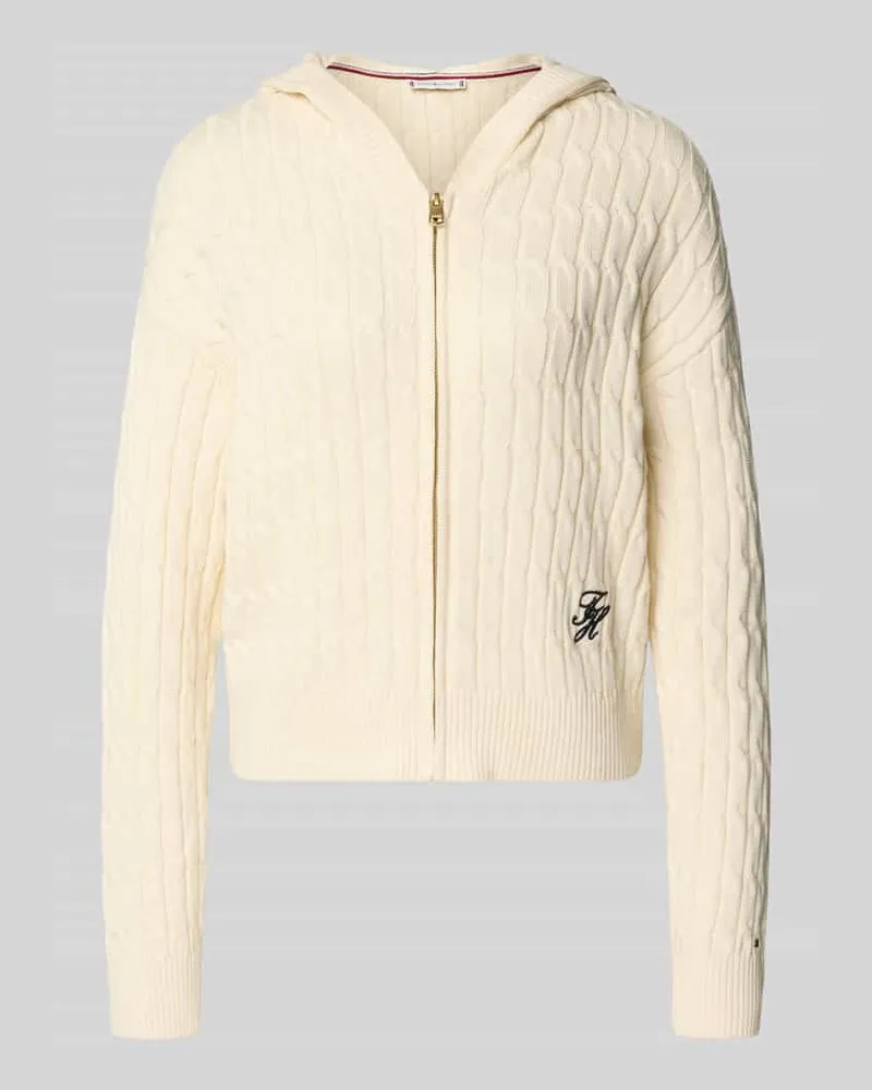 Tommy Hilfiger Comfort Fit Strickjacke aus reiner Baumwolle Modell 'CALICO Weiss
