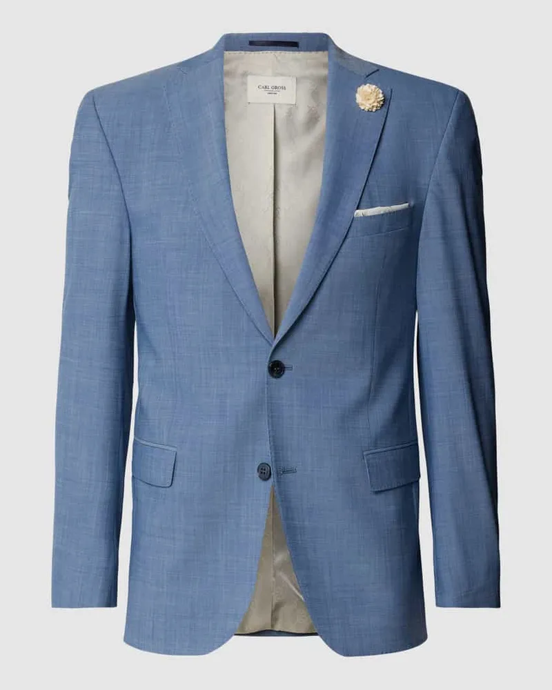 Carl Gross Slim Fit 2-Knopf-Sakko Modell 'Shelby Blau