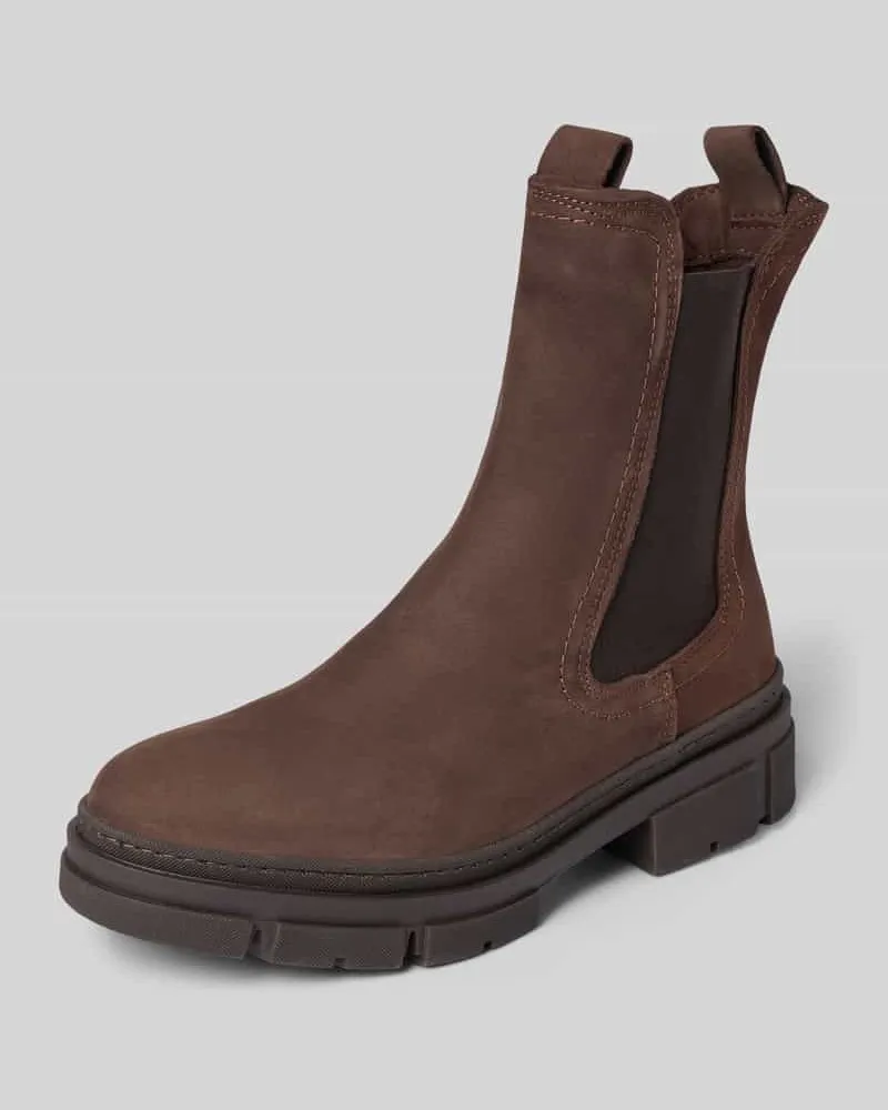 Tamaris Chelseas aus echtem Rindvelours Dunkelbraun