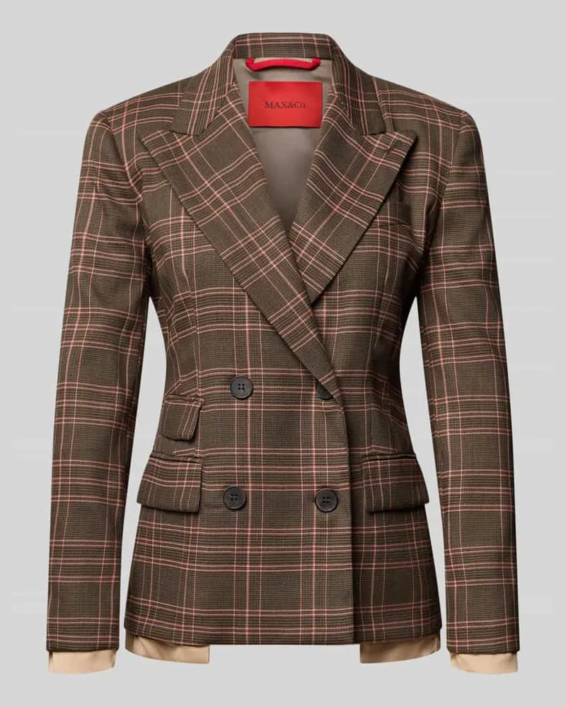 MAX&Co. Regular Fit Kurzblazer aus Woll-Mix Modell 'ESTREMO Mittelbraun